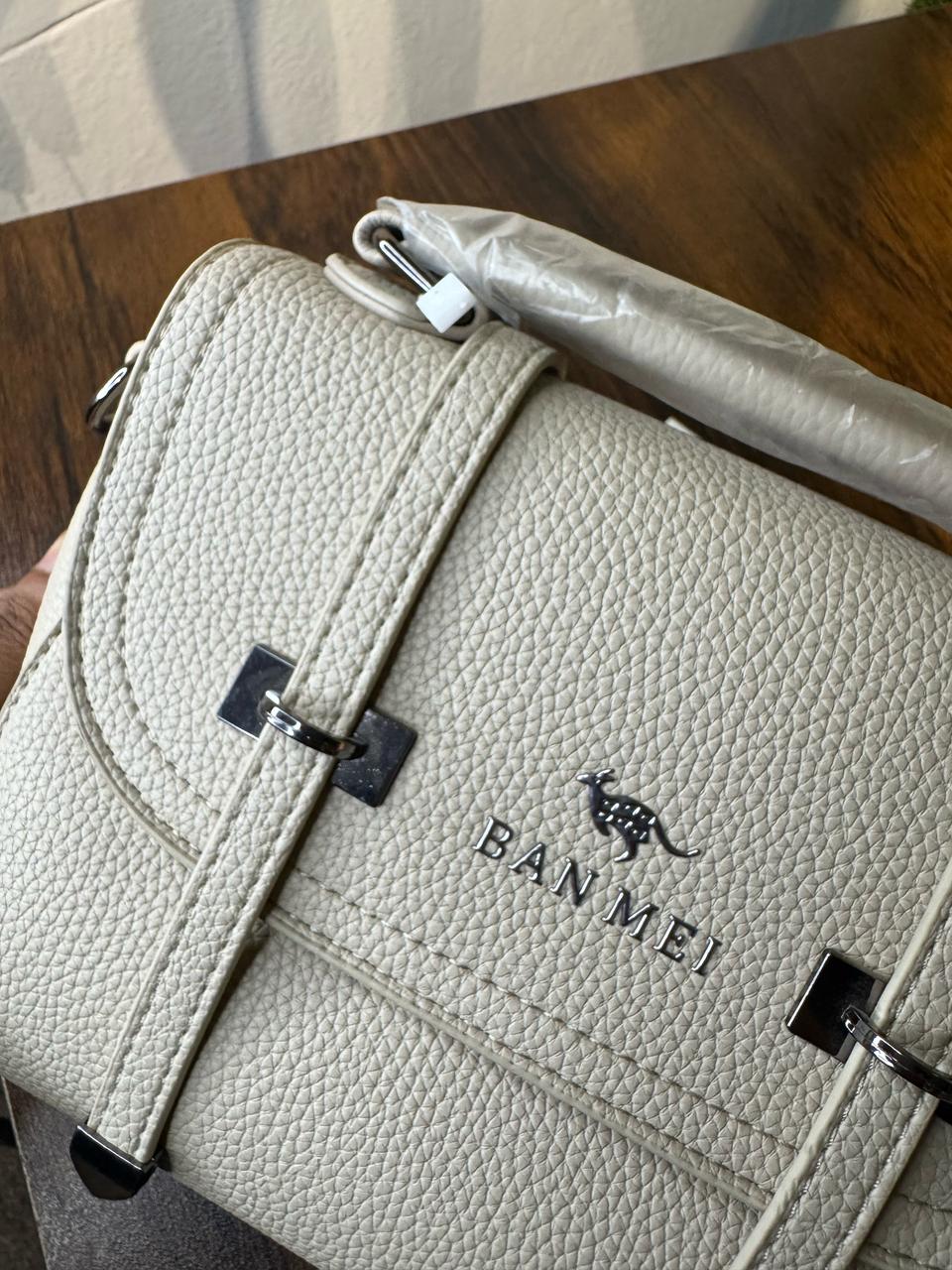 Ban Mei Beige Buckle Satchel by JB Style