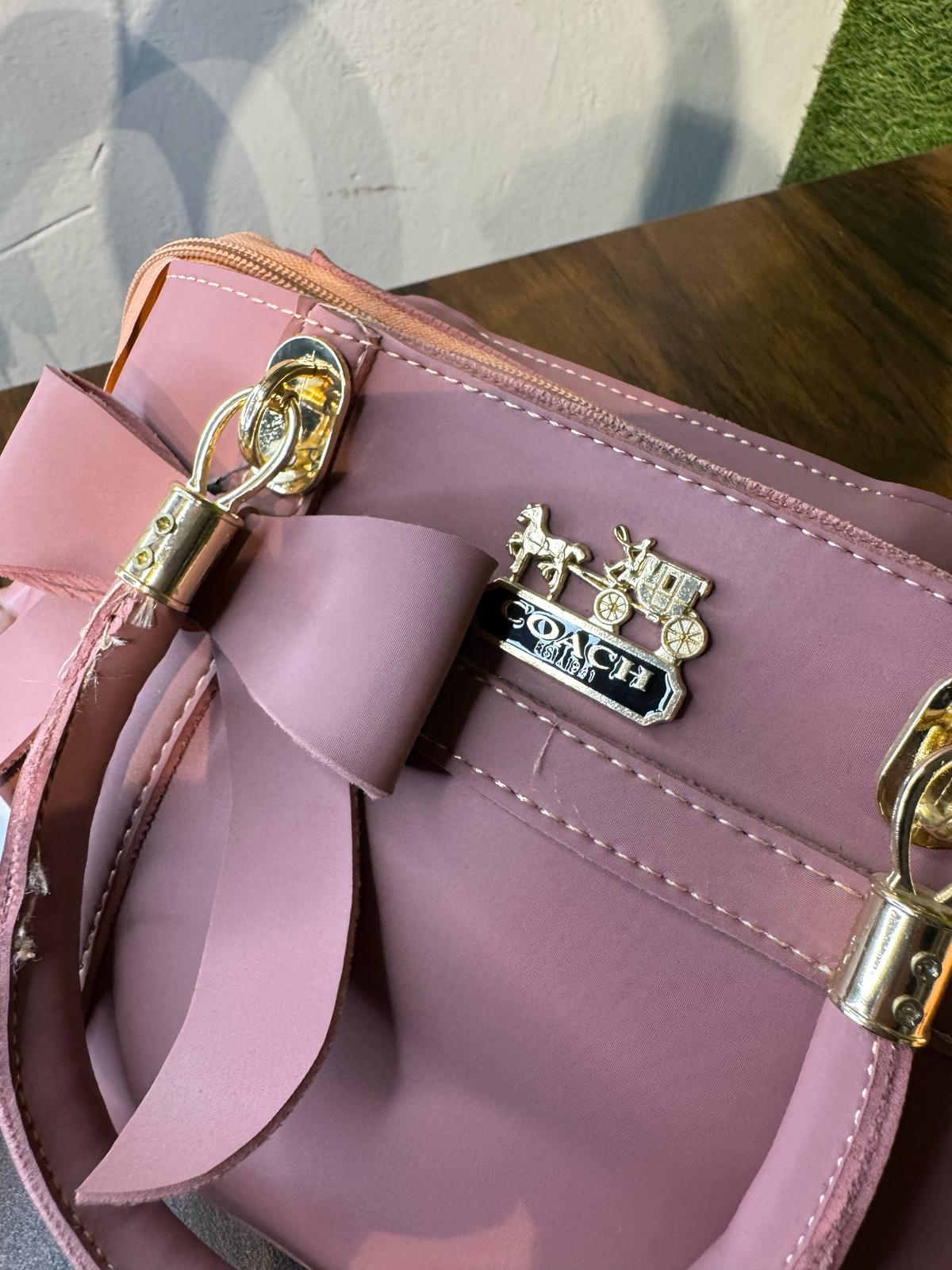 Coach Pink Bow Accent Handbag by JB Style