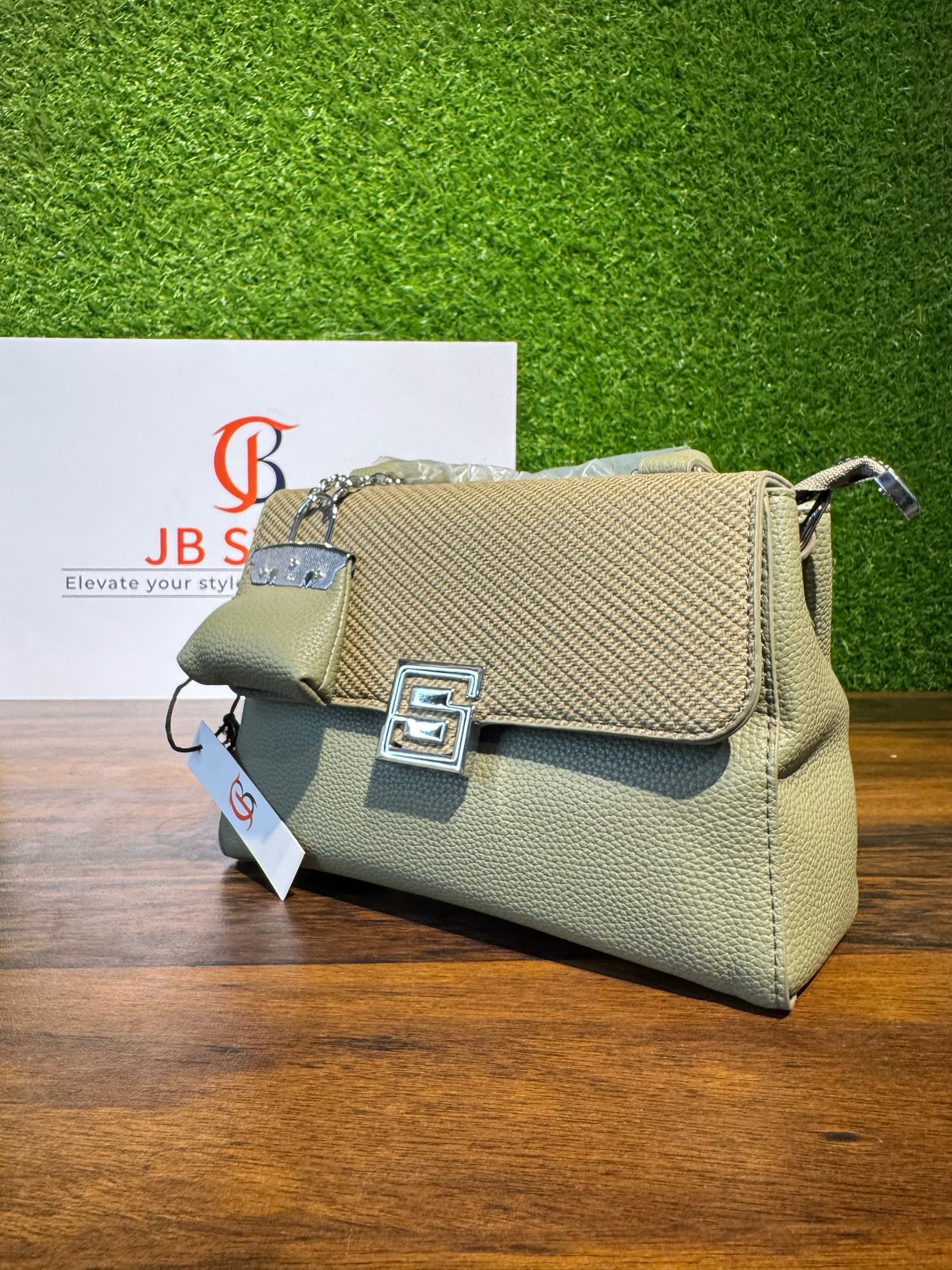 Elegant S Logo Handbag by JB Style