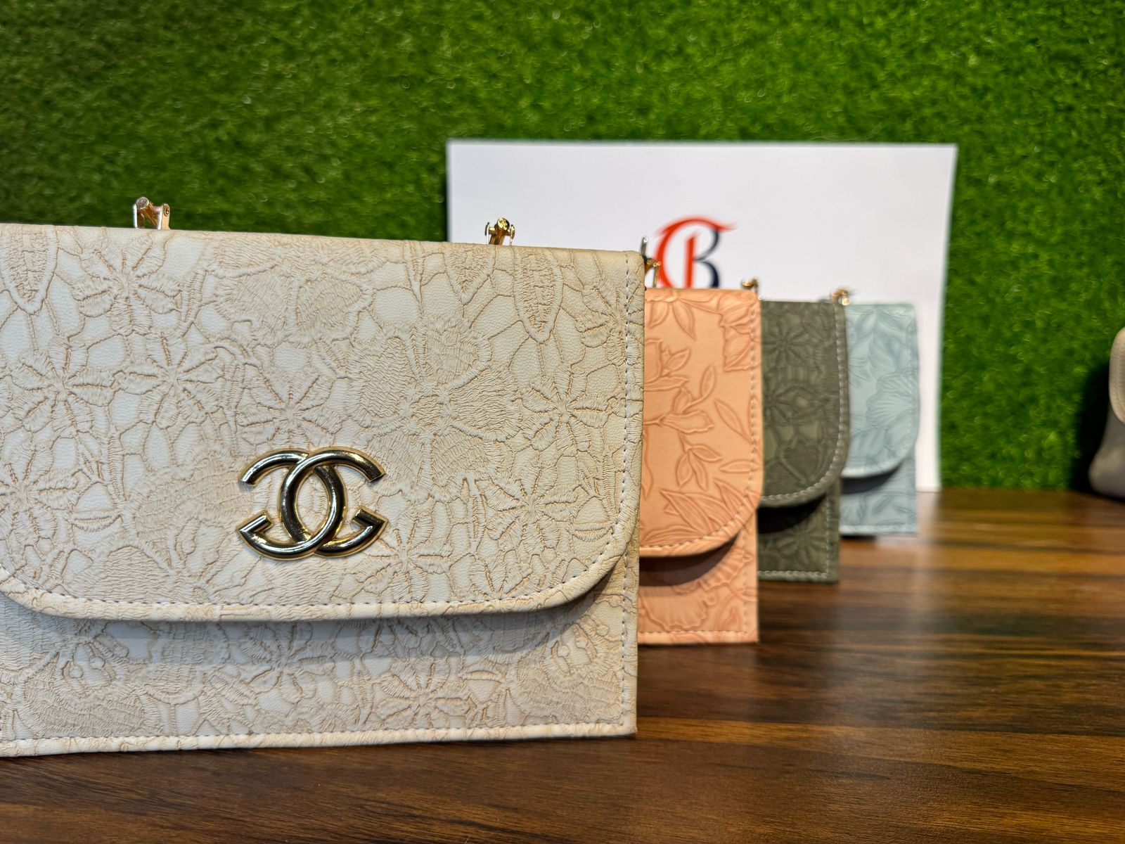 Chanel Olive Floral Embossed Handbag by JB Style