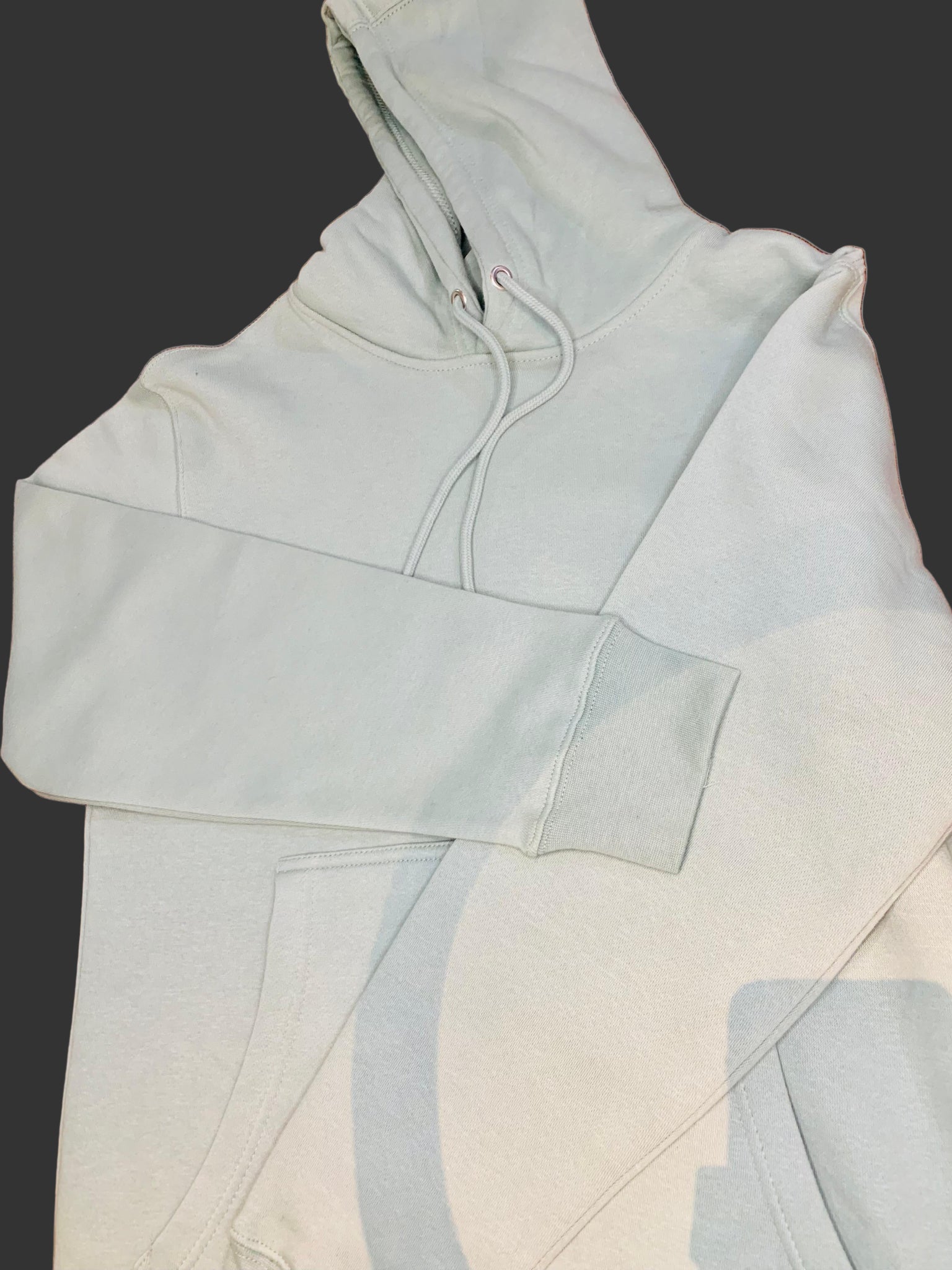 premium sage green wool hoddie